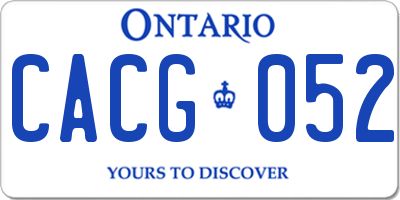 ON license plate CACG052