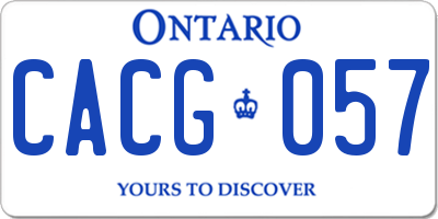 ON license plate CACG057