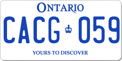 ON license plate CACG059