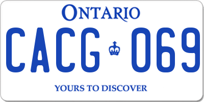 ON license plate CACG069