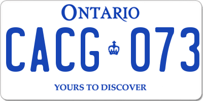 ON license plate CACG073