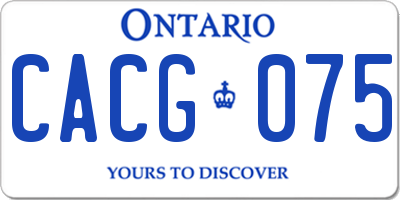 ON license plate CACG075