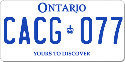 ON license plate CACG077