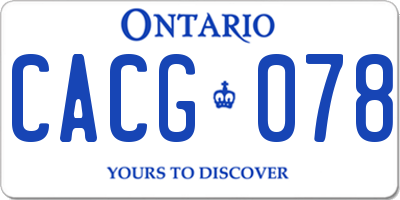 ON license plate CACG078