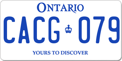 ON license plate CACG079