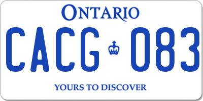 ON license plate CACG083