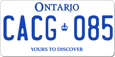 ON license plate CACG085