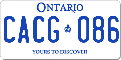 ON license plate CACG086