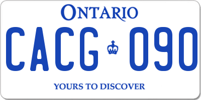 ON license plate CACG090