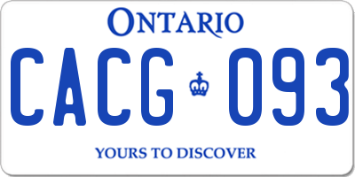 ON license plate CACG093