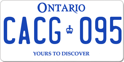 ON license plate CACG095