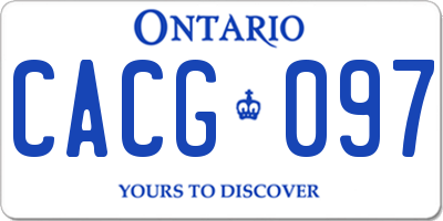 ON license plate CACG097