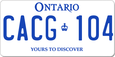 ON license plate CACG104