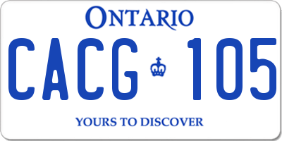 ON license plate CACG105