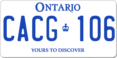 ON license plate CACG106