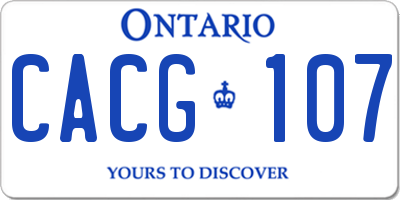 ON license plate CACG107