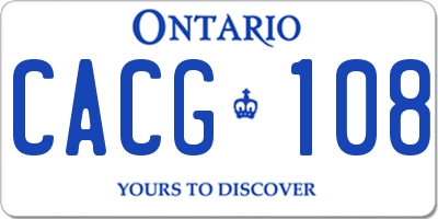 ON license plate CACG108