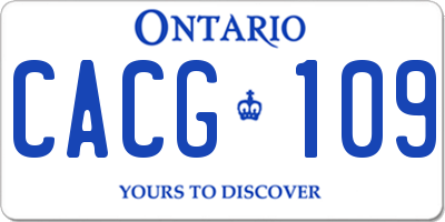 ON license plate CACG109