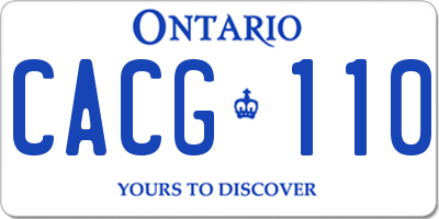 ON license plate CACG110