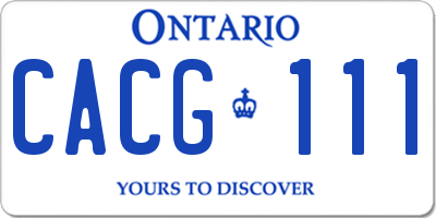 ON license plate CACG111