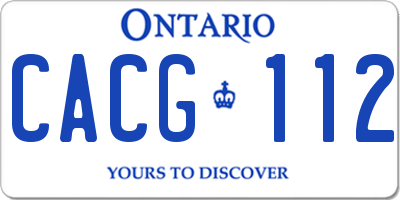 ON license plate CACG112