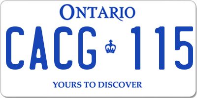 ON license plate CACG115