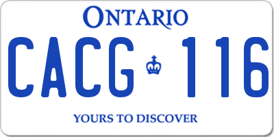 ON license plate CACG116