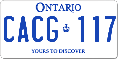 ON license plate CACG117