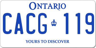 ON license plate CACG119