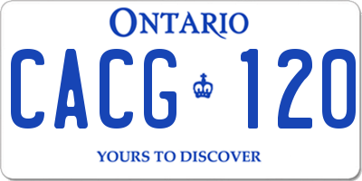 ON license plate CACG120