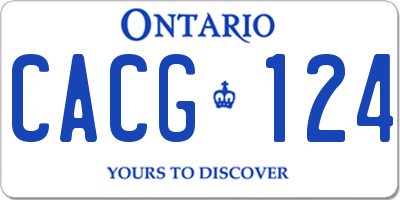 ON license plate CACG124