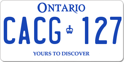 ON license plate CACG127