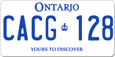 ON license plate CACG128