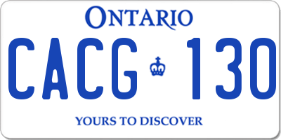 ON license plate CACG130