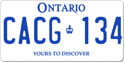 ON license plate CACG134