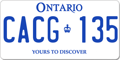 ON license plate CACG135