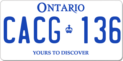 ON license plate CACG136