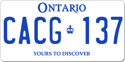 ON license plate CACG137