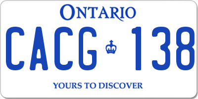 ON license plate CACG138