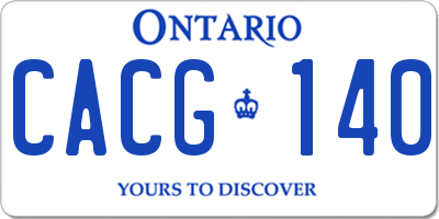 ON license plate CACG140