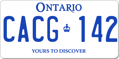 ON license plate CACG142