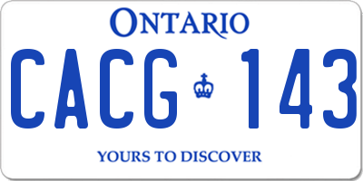 ON license plate CACG143