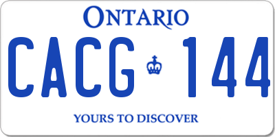 ON license plate CACG144