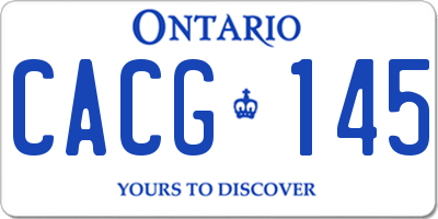 ON license plate CACG145