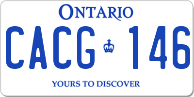 ON license plate CACG146