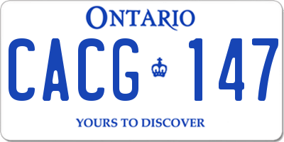 ON license plate CACG147