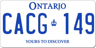 ON license plate CACG149