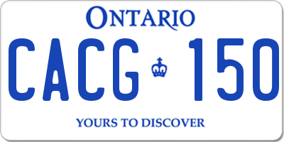 ON license plate CACG150