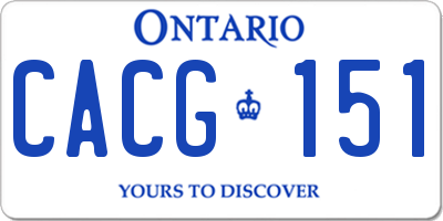 ON license plate CACG151