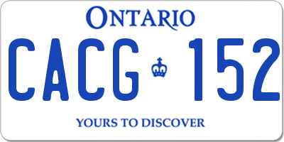 ON license plate CACG152